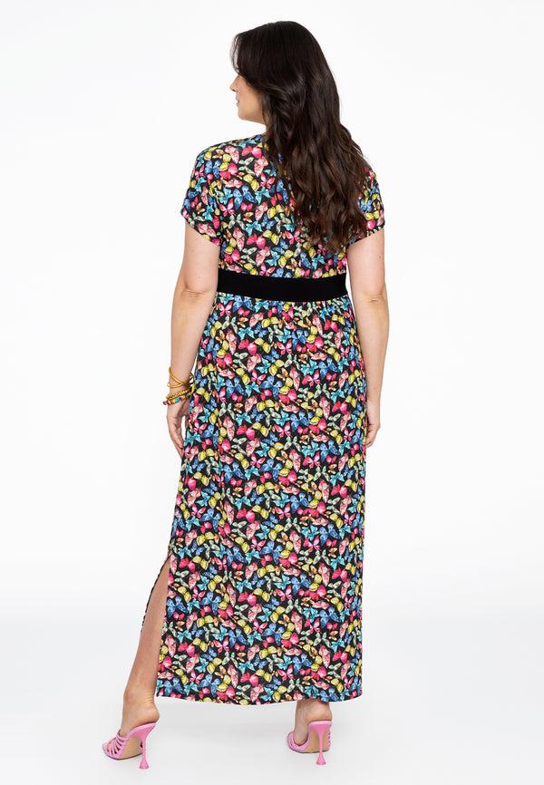 Yoek Jurk Met Overslag BUTTERFLY - Zwart