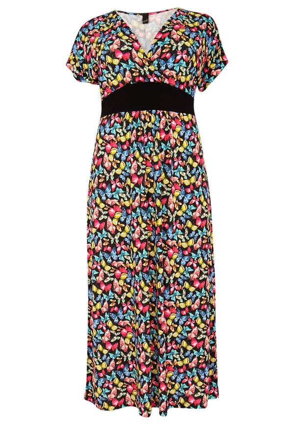 Yoek Jurk Met Overslag BUTTERFLY - Zwart