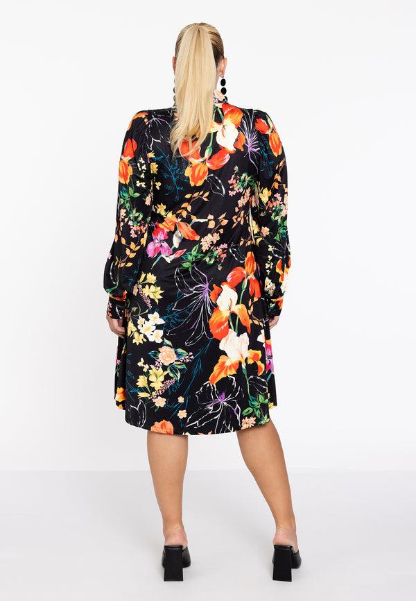 Yoek Jurk Met Pofmouw CAMPO - Zwart