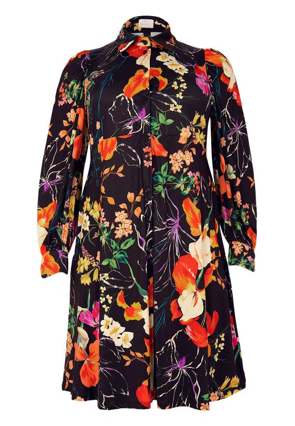 Yoek Jurk Met Pofmouw CAMPO - Zwart