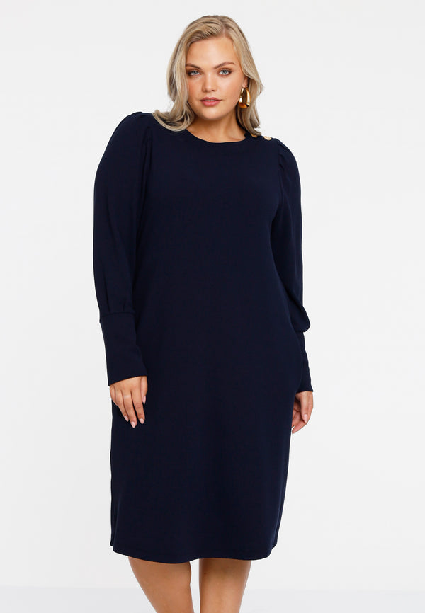 yoek Jurk met pofmouw DIAGONAL - Blauw