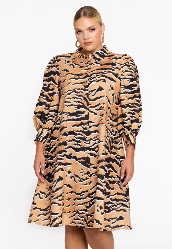 yoek Jurk met pofmouw MACHLI - ecru