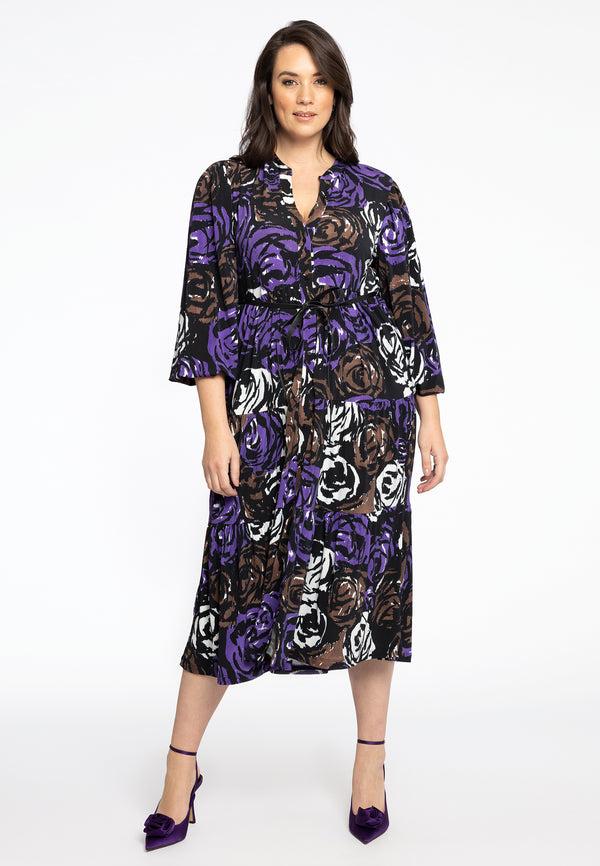 Yoek Jurk Met Pofmouw ROSY - Zwart