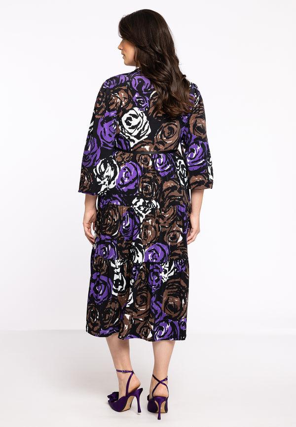 Yoek Jurk Met Pofmouw ROSY - Zwart