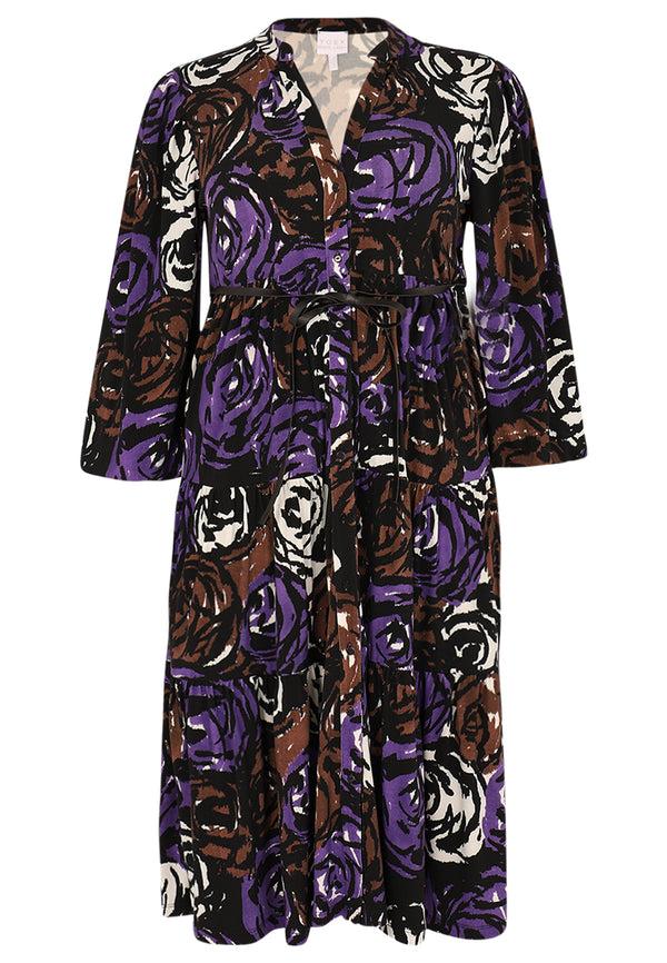 Yoek Jurk Met Pofmouw ROSY - Zwart