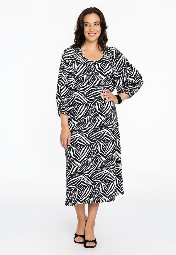 Yoek Jurk Met Pofmouw ZAVI - Zwart