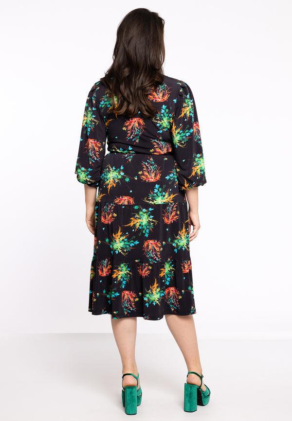 Yoek Jurk Met Pofmouwen MEDUSA - Zwart