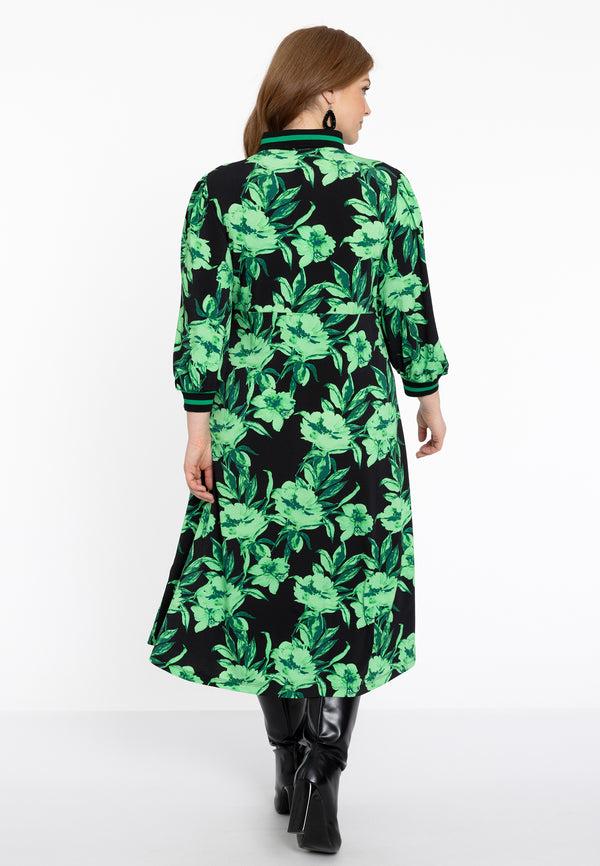 Yoek Jurk Met Rib Hals FLORENCE - Zwart