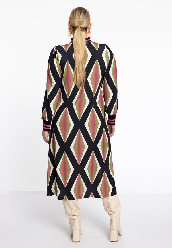 Yoek Jurk Met Rib PASTILLE - Zwart