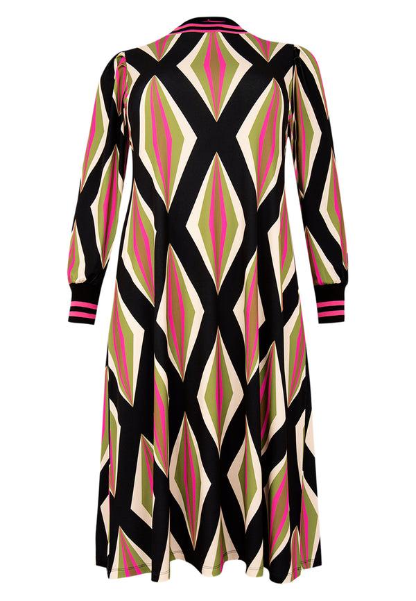 Yoek Jurk Met Rib PASTILLE - Zwart