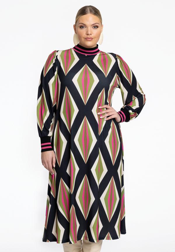 yoek Jurk met rib PASTILLE - Zwart