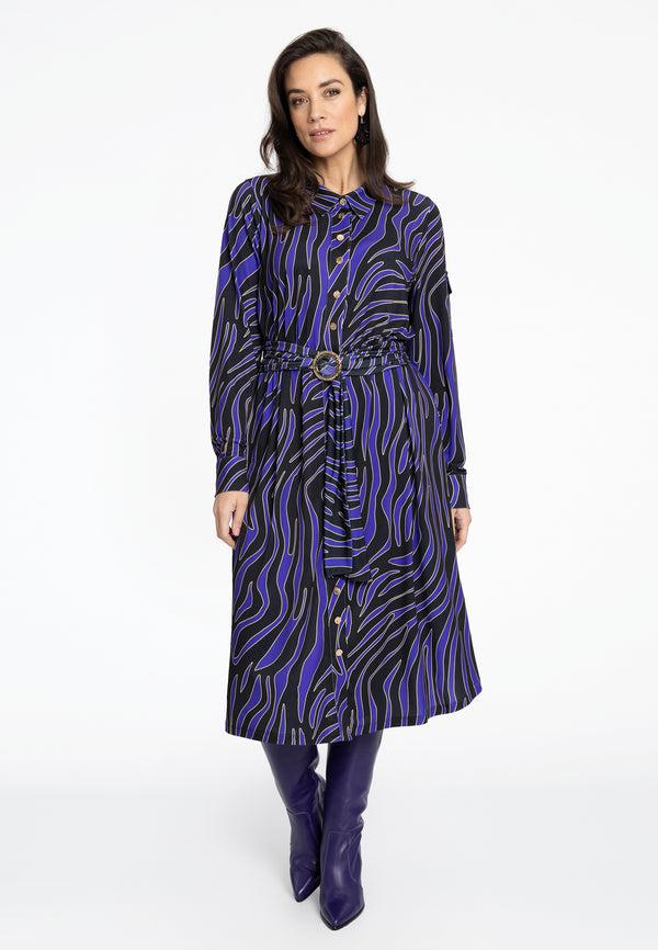 Yoek Jurk Met Riem LINA - Zwart