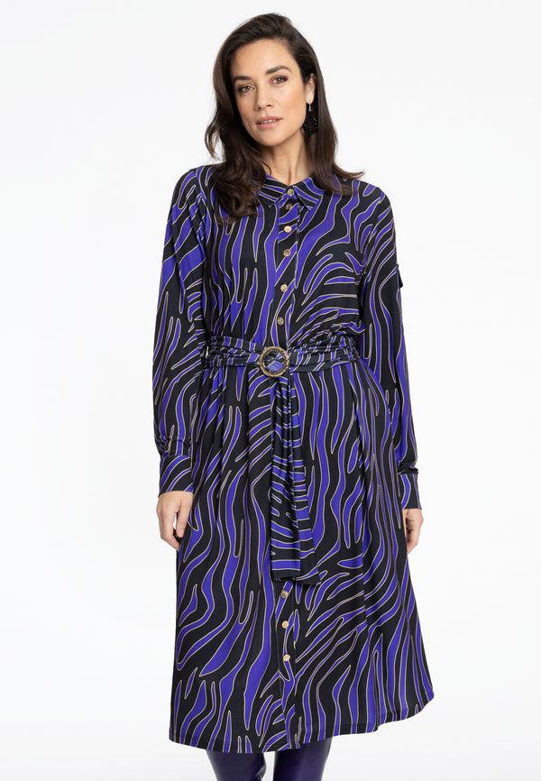 yoek Jurk met riem LINA - Zwart