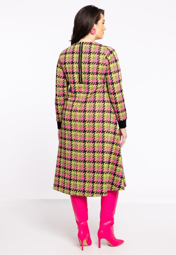 Yoek Jurk Met Rits CHECK - Groen