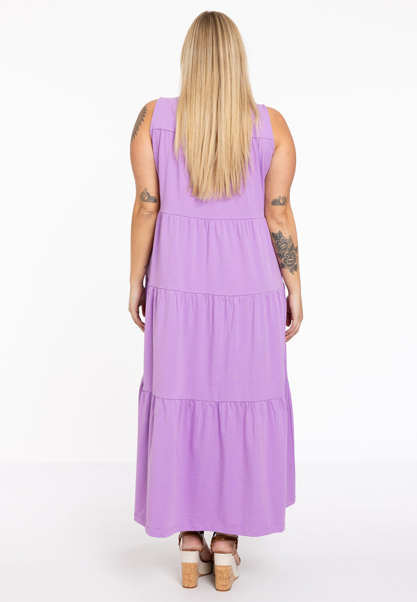 Yoek Jurk Met Ruches COTTON - Light Purple
