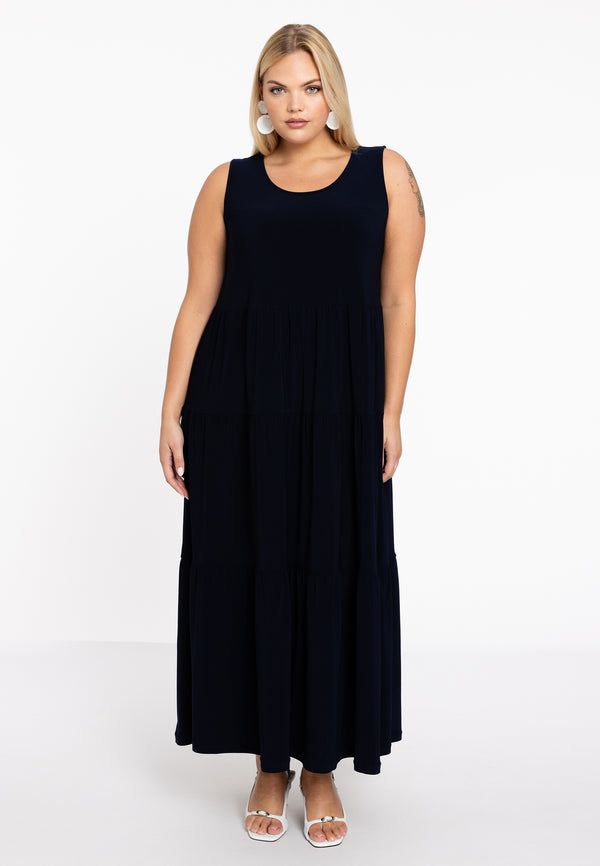 Yoek Jurk Met Ruches DOLCE - Blauw