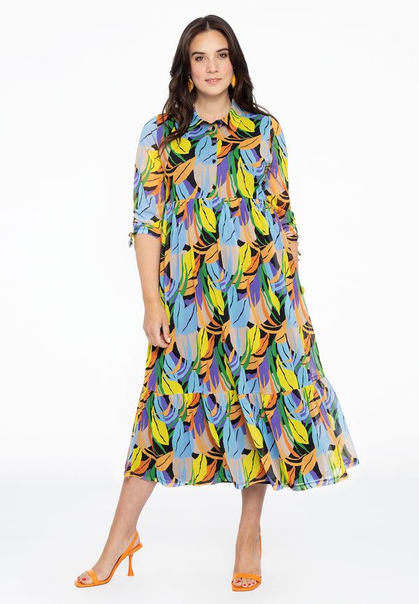 Yoek Jurk Met Ruches FESTIVAL - Zwart