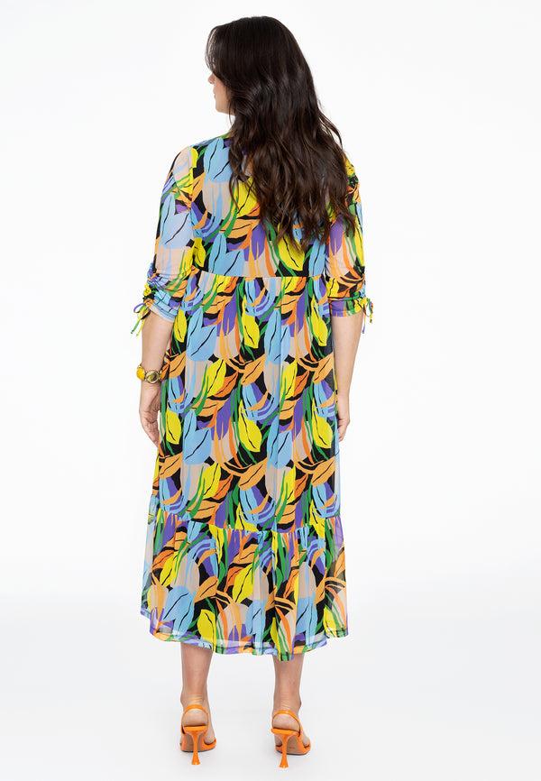 Yoek Jurk Met Ruches FESTIVAL - Zwart