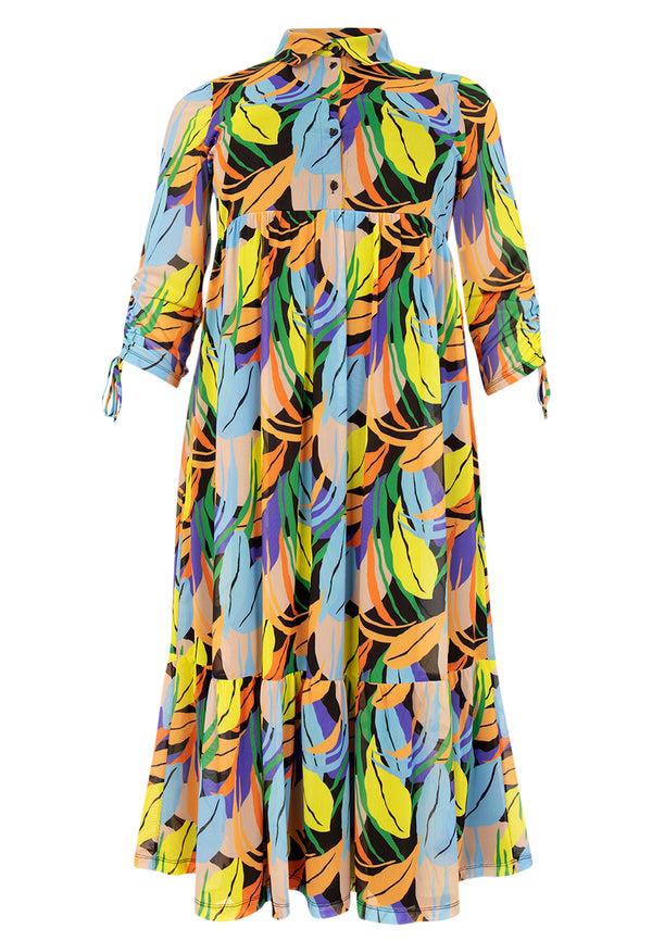 Yoek Jurk Met Ruches FESTIVAL - Zwart