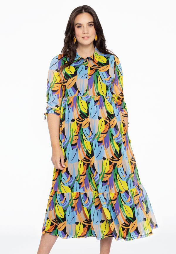 yoek Jurk met ruches FESTIVAL - Zwart