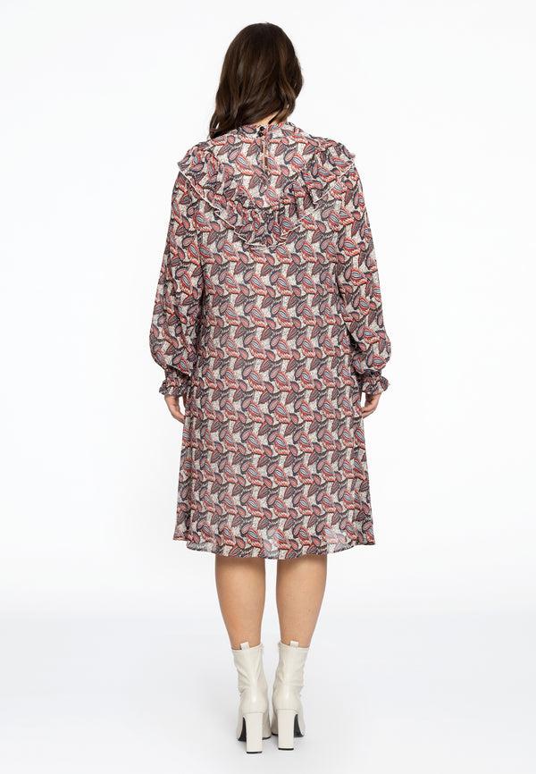 Yoek Jurk Met Ruches FIESTA - Ecru