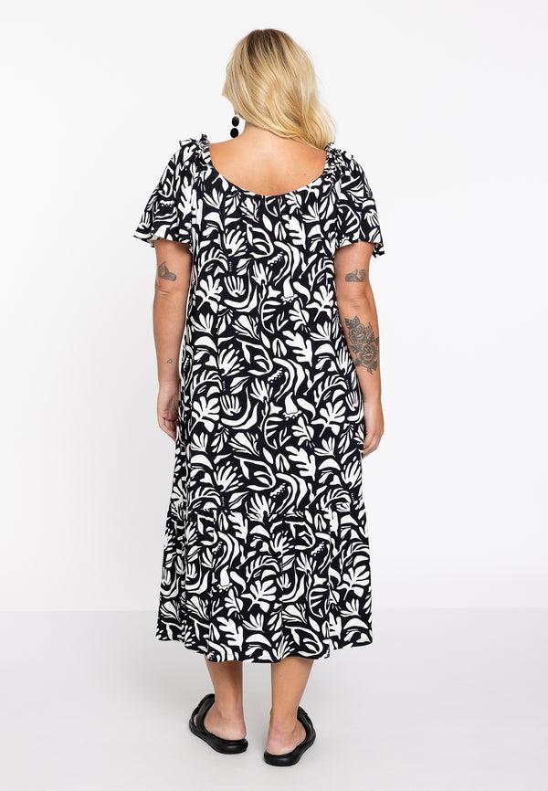 Yoek Jurk Met Ruches FOGUA - Zwart