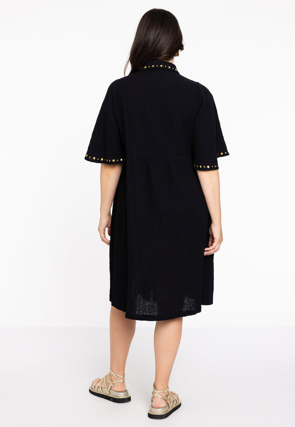 Yoek Jurk Met Studs BUBBLE - Zwart