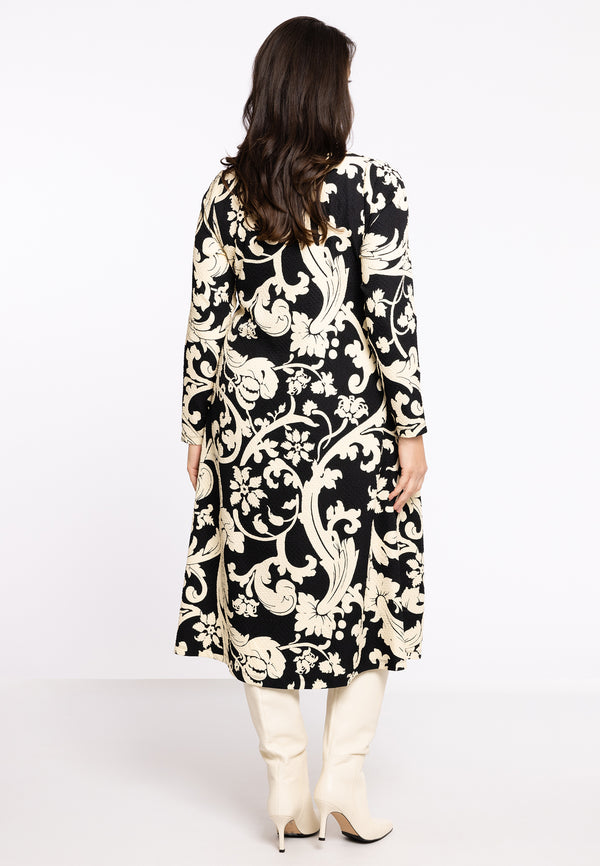 Yoek Jurk Met Turtle Neck BECKY - Zwart