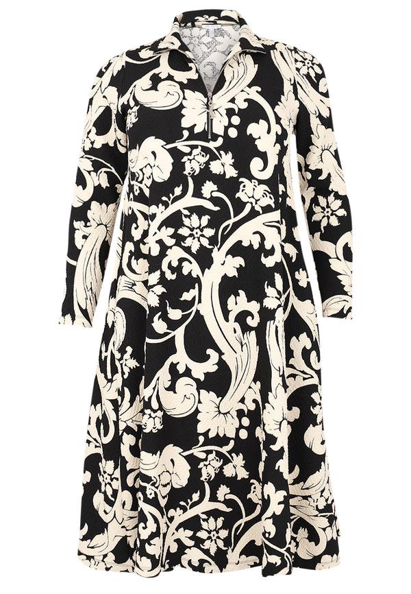 Yoek Jurk Met Turtle Neck BECKY - Zwart