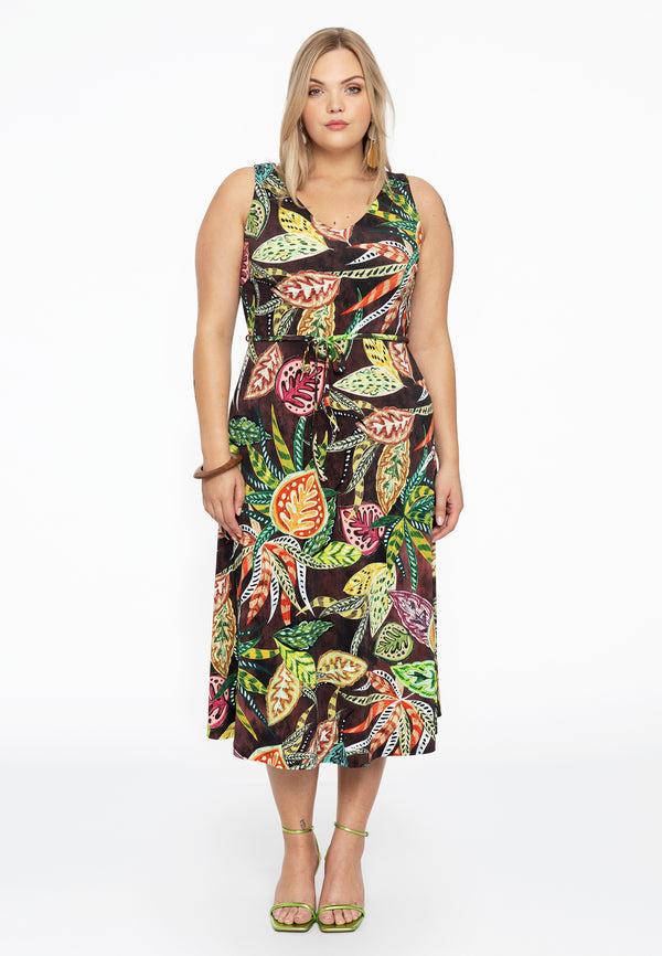 Yoek Jurk Met V-hals VINTAGE - Bruin