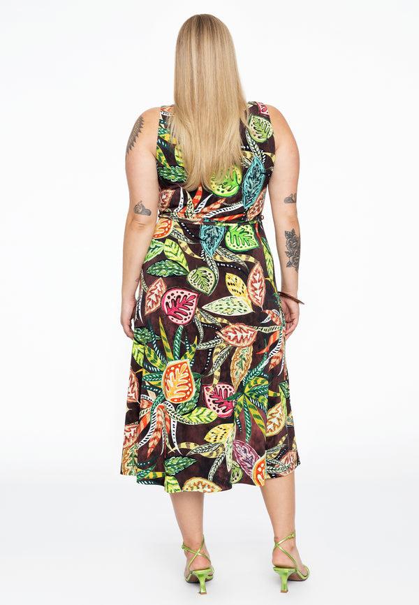 Yoek Jurk Met V-hals VINTAGE - Bruin