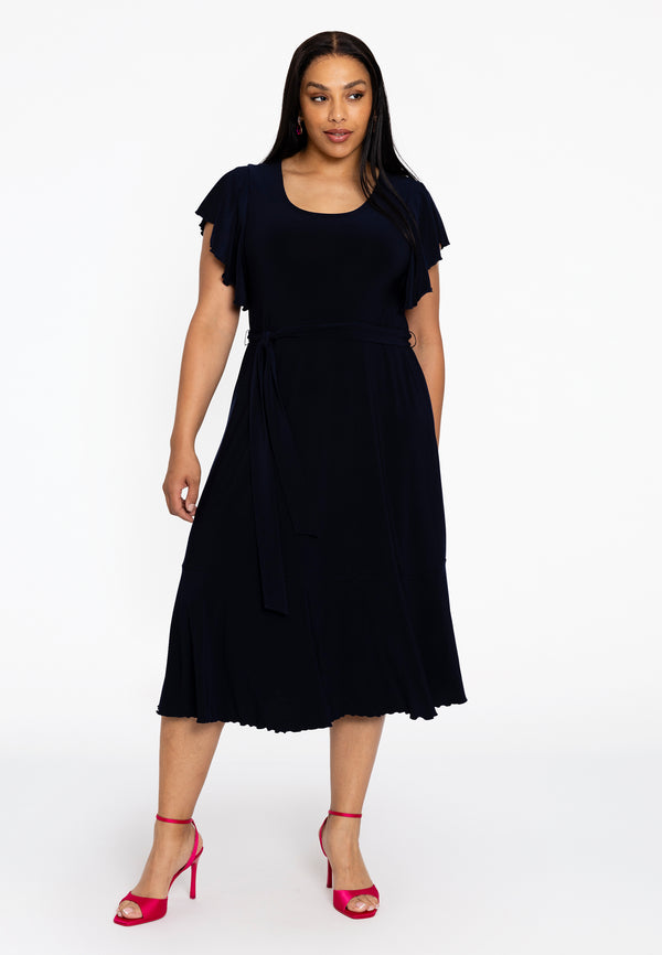 Yoek Jurk Met Volants DOLCE - Blauw