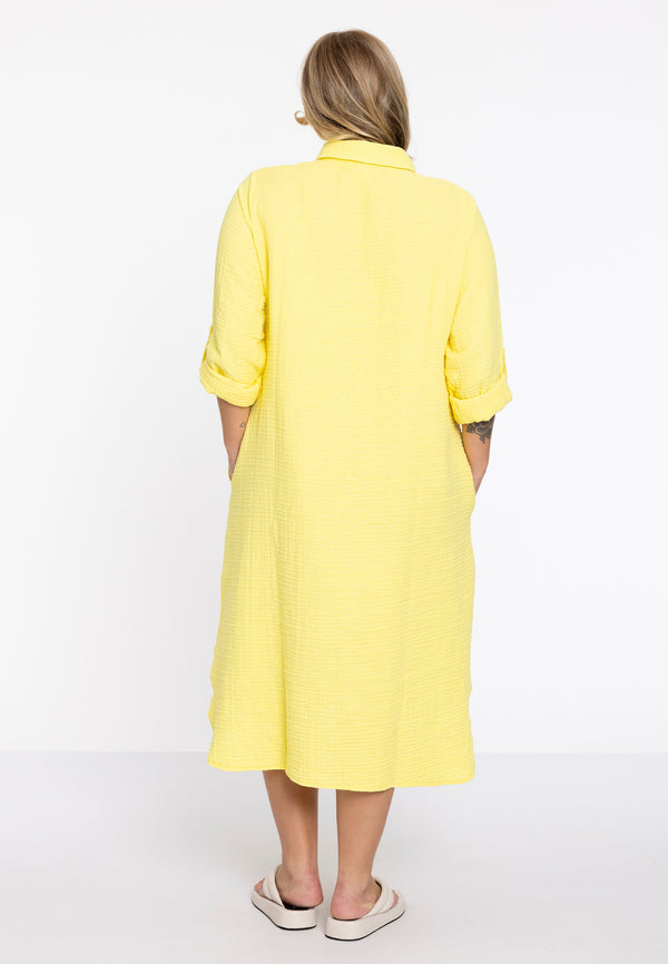 Yoek Jurk Met Zakken BUBBLE - Geel