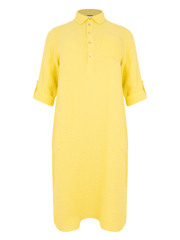 Yoek Jurk Met Zakken BUBBLE - Geel