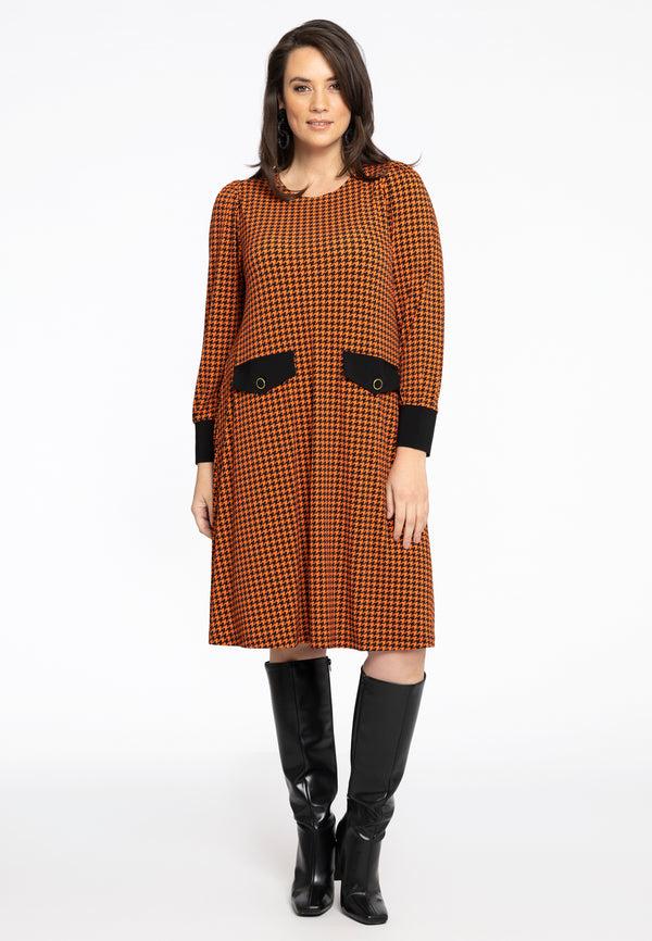 Yoek Jurk Met Zakken KARINA - Oranje