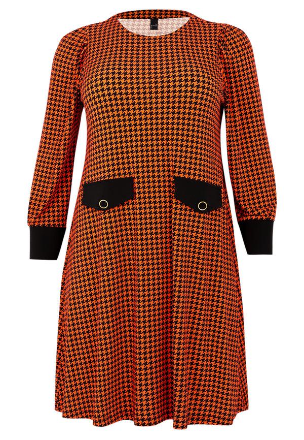 Yoek Jurk Met Zakken KARINA - Oranje