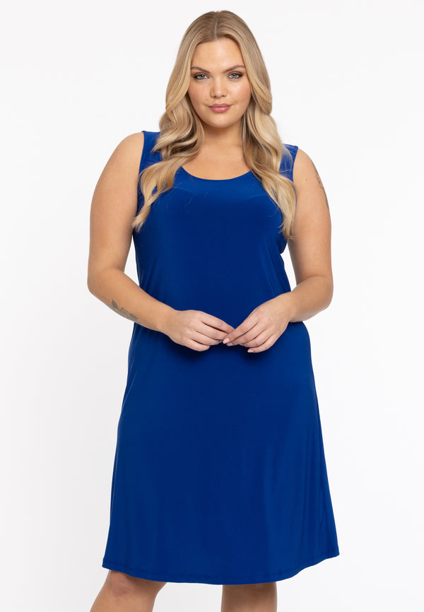 yoek Jurk mouwloos wijd DOLCE - Indigo