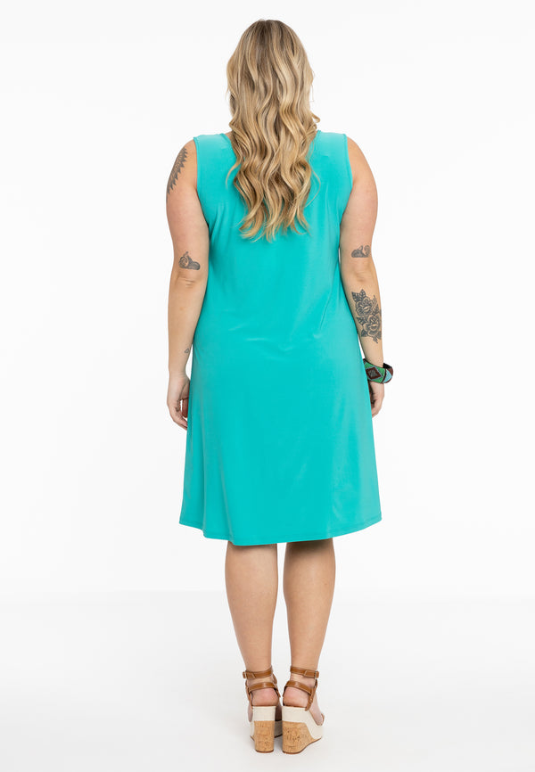 Yoek Jurk Mouwloos Wijd DOLCE - Turquoise