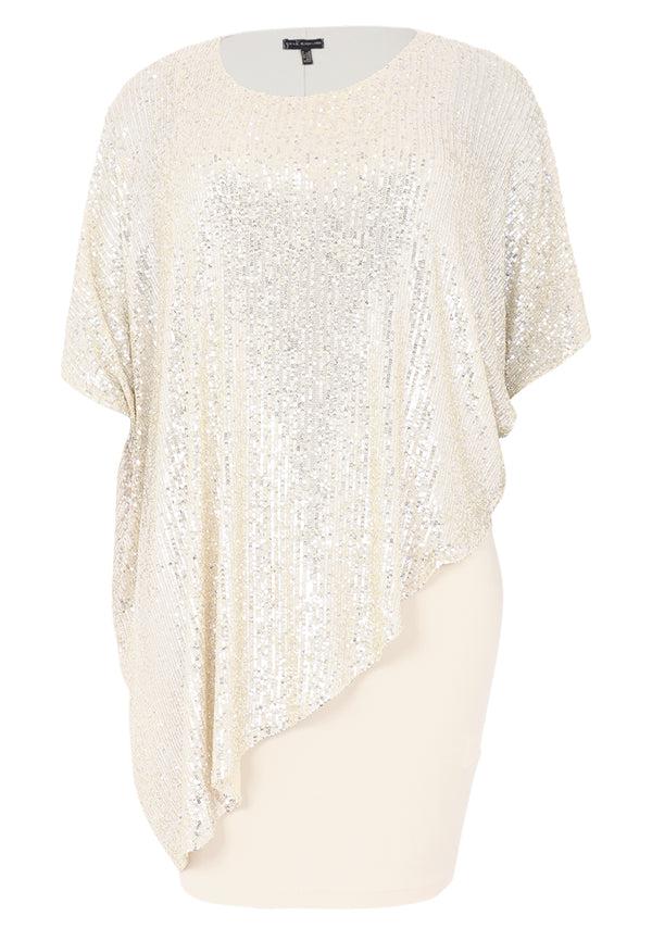 Yoek Jurk PAILLETE - Ecru