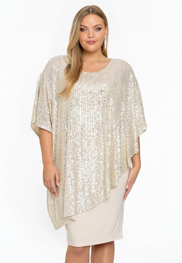 yoek Jurk PAILLETE - ecru