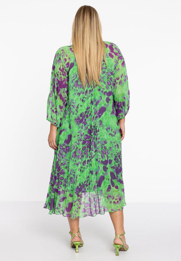 Yoek Jurk Plisse FIERCE - Groen