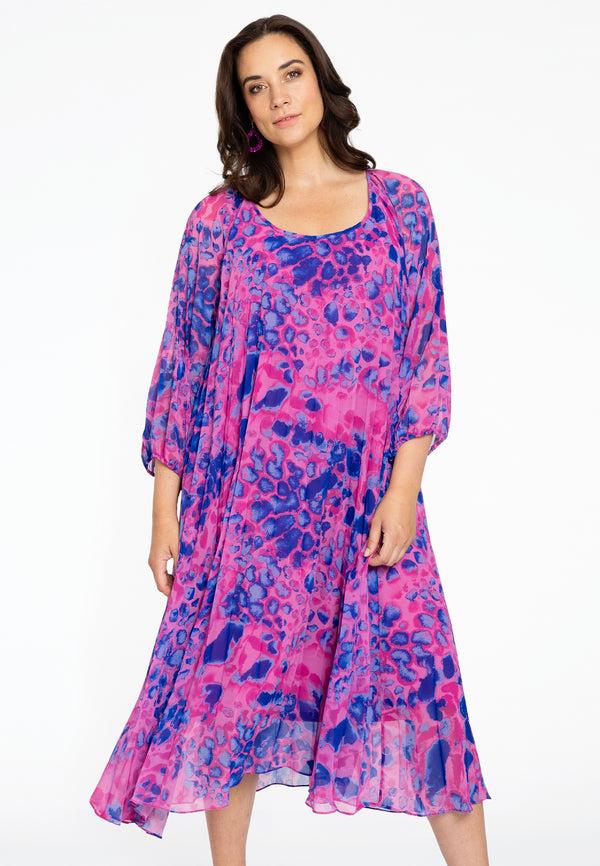 yoek Jurk plisse FIERCE - Roze