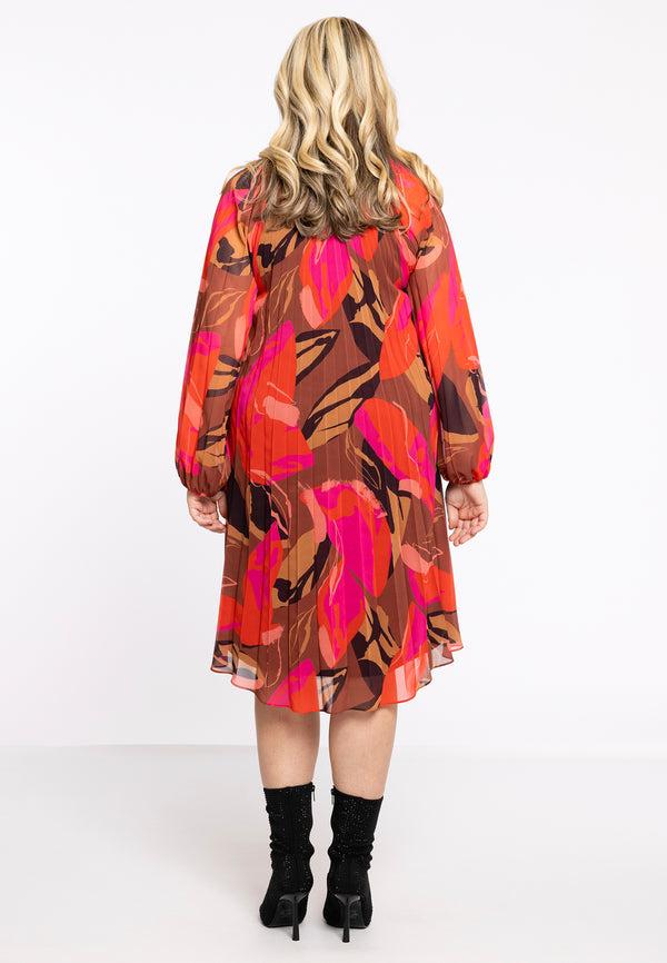 Yoek Jurk Plissee Met Strik EVI - Roze