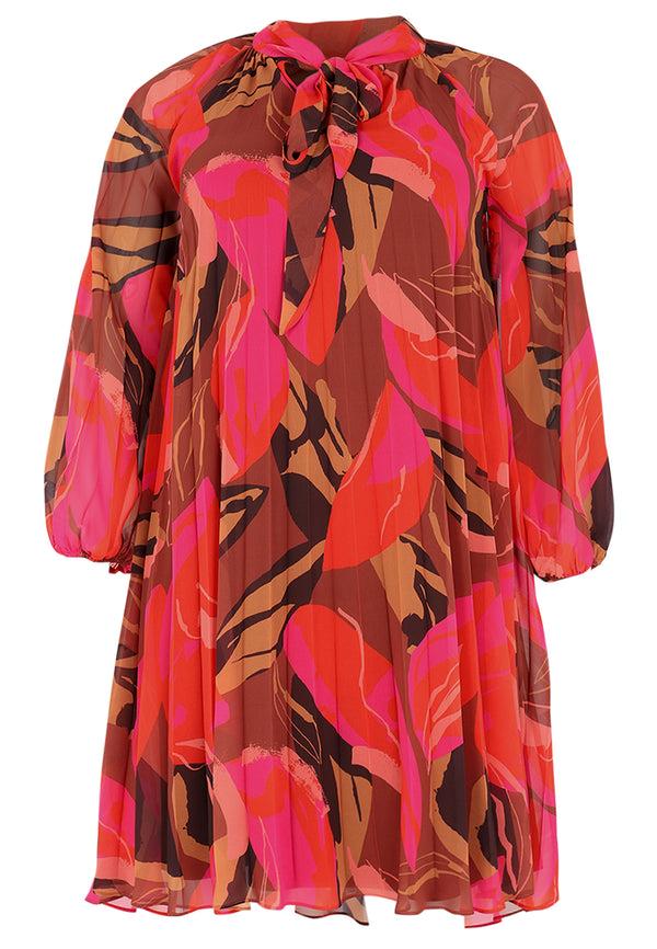 Yoek Jurk Plissee Met Strik EVI - Roze