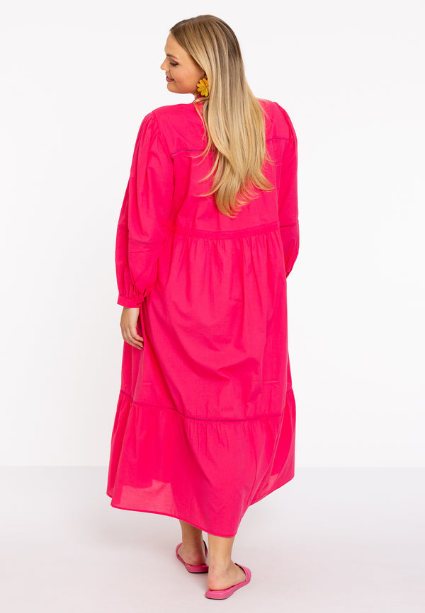 Yoek Jurk SOFT COTTON - Roze