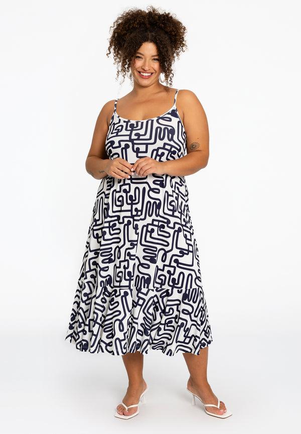 Yoek Jurk Spaghetti MAZE - Wit