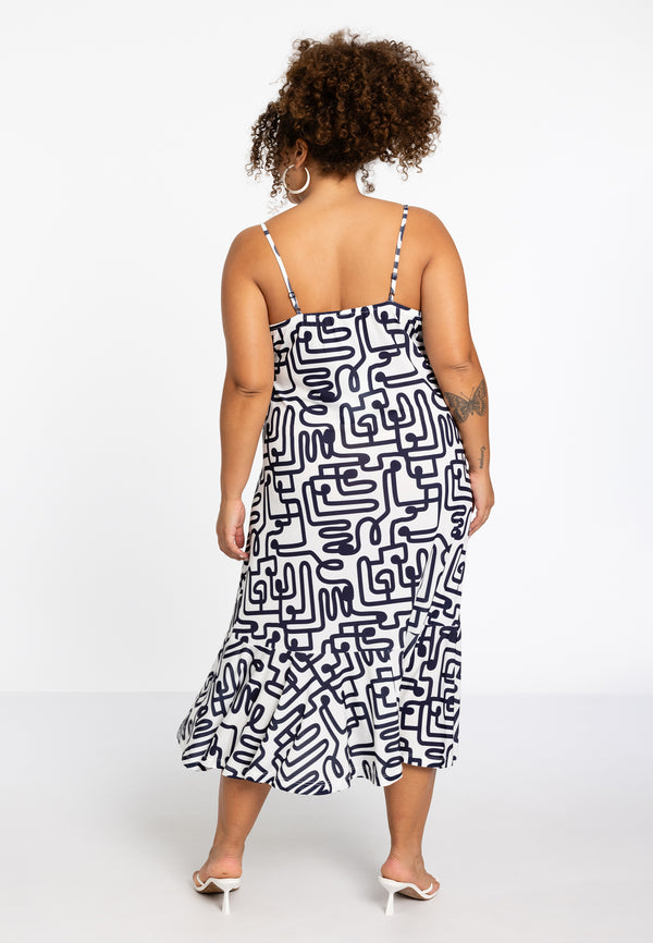 Yoek Jurk Spaghetti MAZE - Wit