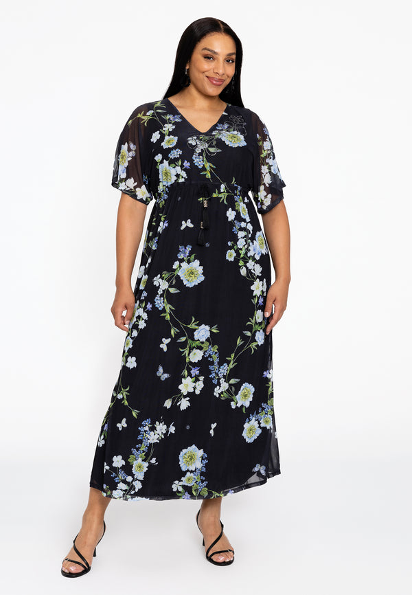 Yoek Jurk Strass BLUETT - Zwart