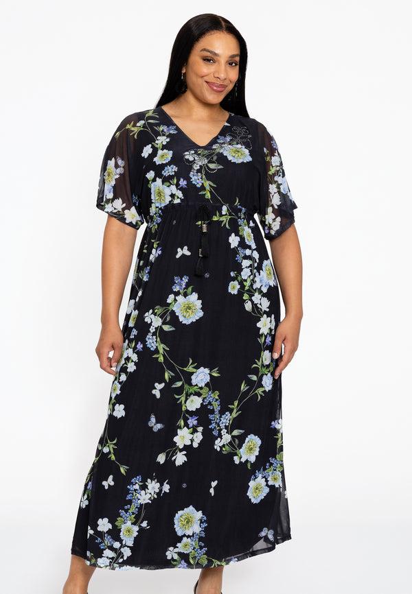 yoek Jurk strass BLUETT - Zwart