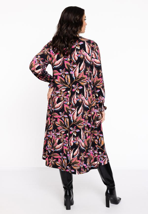 Yoek Jurk Swing FLORA - Zwart